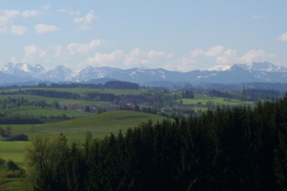 Foto von der Aussicht auf die Berge in Richtung Garmisch