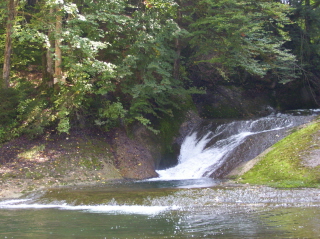 Foto vom großen Wasserfall im Eistobel